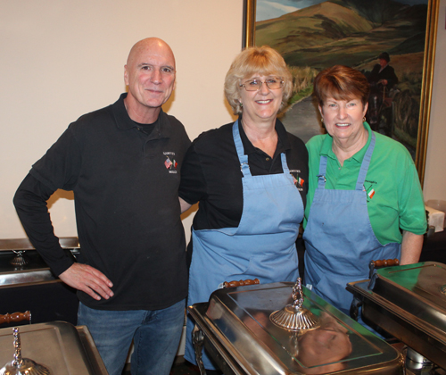 Volunteers of the Year Dan and Diana Flick and friend serving breakfast