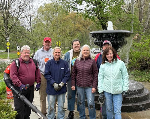 Irish Cultural garden cleanup crew