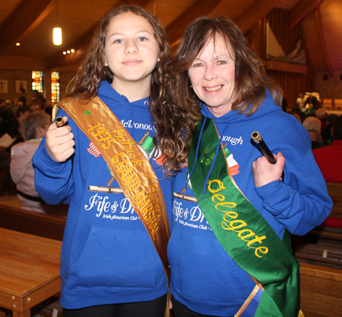 Wearing her grandfather's Grand Marshal sash from 1975 - Patrick J. Byrnes