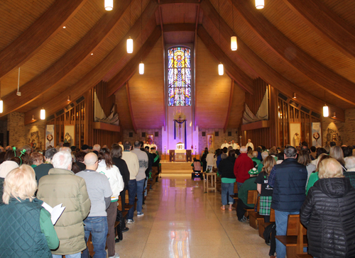 SRO crowd (750+?)  at Saints Robert and William Church