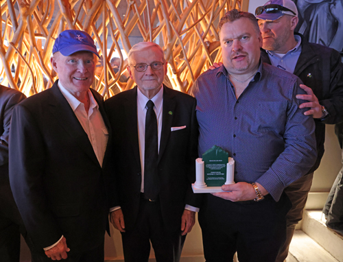 Ambassador Ed Crawford and Gerry Quinn with awards
