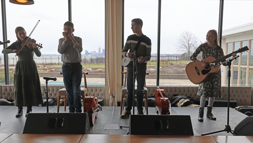 Young musicians on stage