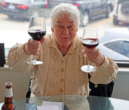 Nellie Quinn toasting Gerry