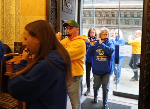 Jack McDonough Fife & Drum Corps marching in