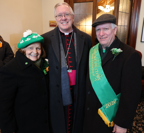 Sheila and Bob Crawford with Bishop Woost