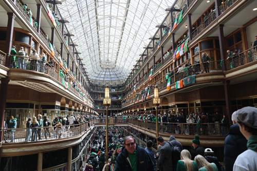Historic Cleveland Arcade on St. Patrick's Day 2026