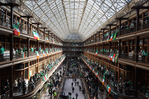 Historic Cleveland Arcade on St. Patrick's Day 2026