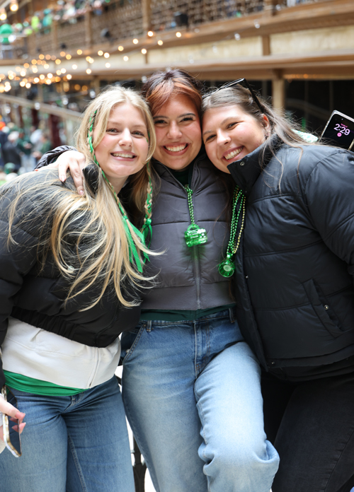Girls at Historic Cleveland Arcade on St. Patrick's Day 2026