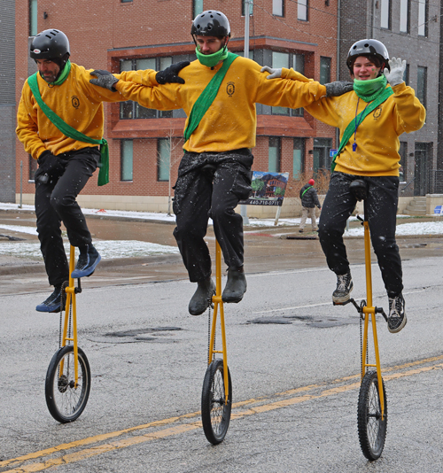 Unicycles at 2026 Cleveland St. Patrick's Day Parade 