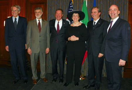 Ambassador Sant'Agata, Mayor Jackson, Governor Kasich,Marnie Sweet, Mayor Variati and Consul Nobili