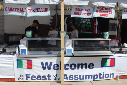 Feast of the Assumption food stand