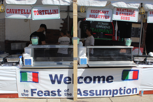 Feast of the Assumption food stand