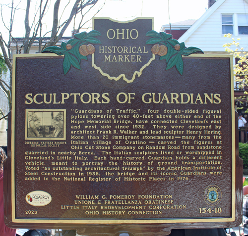 Ohio Historical Marker - Italian Stone Cutters - English side