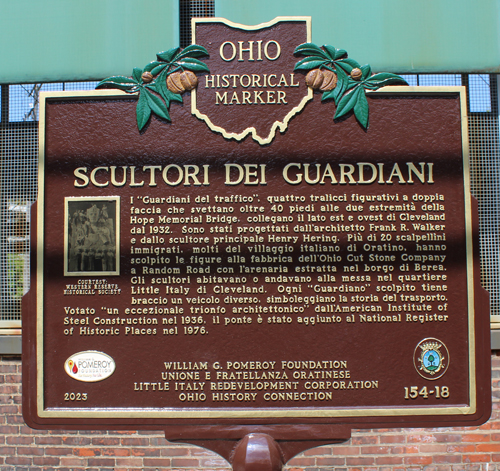 Ohio Historical Marker - Italian Stone Cutters - Italian side