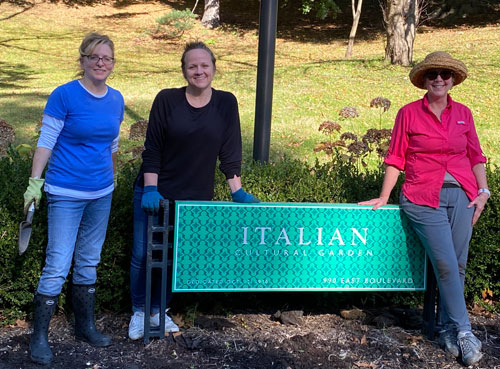Italian Cultural Garden Clean up crew
