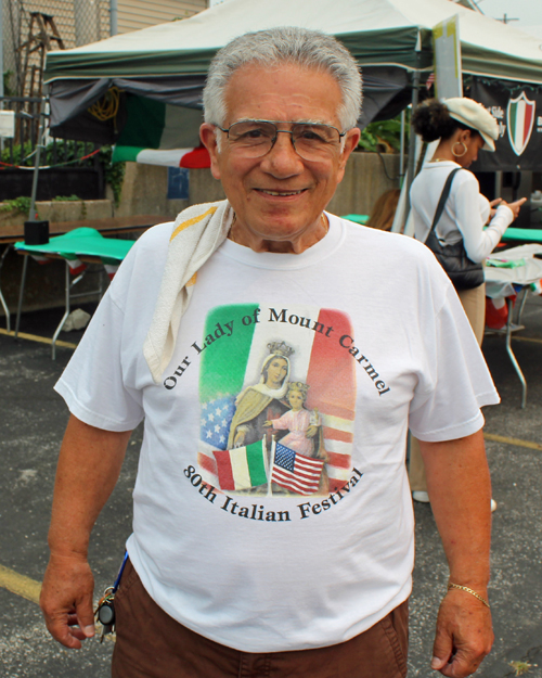 Our Lady of Mt Carmel festival - man in t-shirt