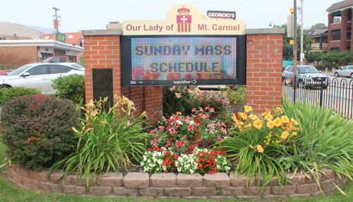 Our Lady of Mount Carmel 2023 Festival sign