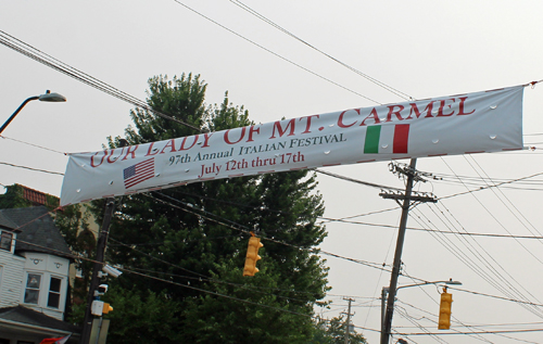Our Lady of Mt Carmel festival - street banner