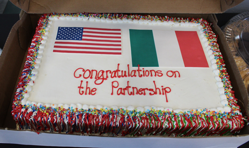 USA and Italy flags cake