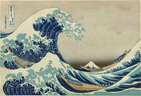The Great Wave off Kanagawa (1832), an ukiyo-e from Thirty-Six Views of Mount Fuji by Hokusai.