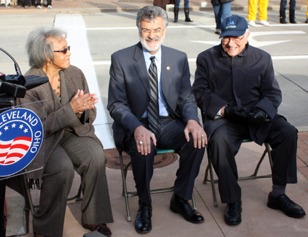 Gloria Owens, Cleveland Mayor Frank Jackson and Milton Maltz