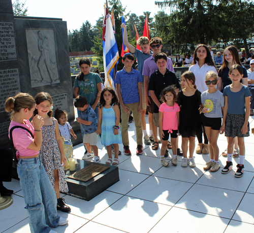 The seventh candle was lit by the great-grandchildren of Holocaust survivors