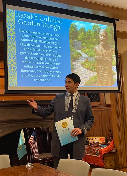 Kazakhstan Cultural Garden presentation Tleulin Rauan, Consul General of the Republic of Kazakhstan in New York