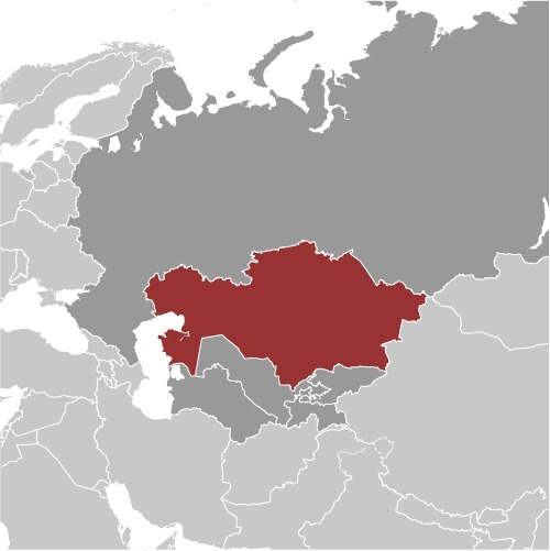 Kazakhstan  map in asia