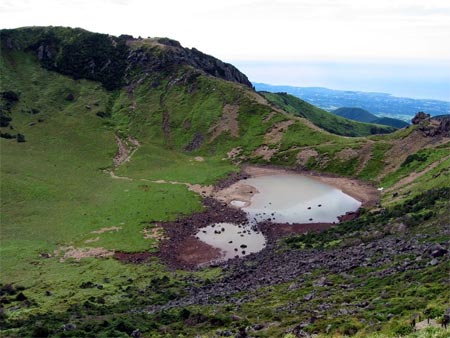 Crater lakes on Hallasan. Jeju-do,  Korea