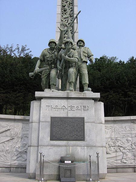 A sculpture at the Incheon Landing Operation Memorial Hall