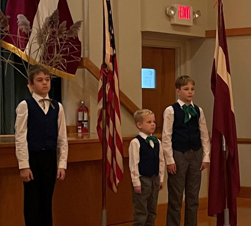 Latvian kids and flags