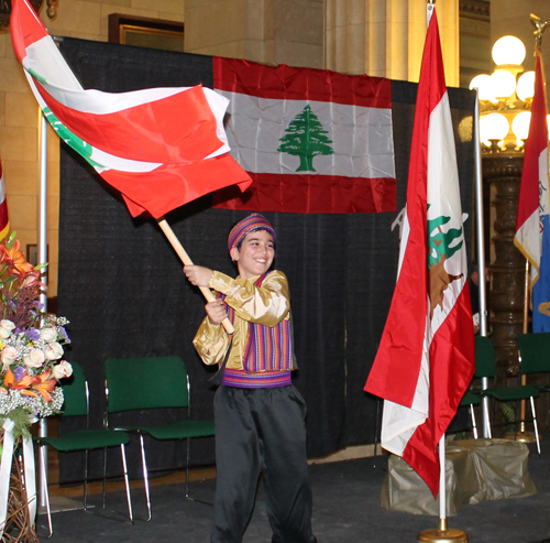 Ajyal Lebanese dance group - Lebanese flag