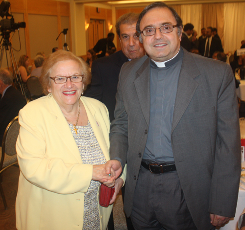 Mary Rose Oakar and  Father Naim Khalil 