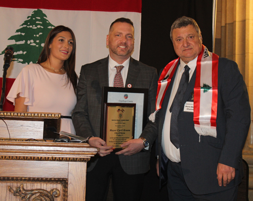 Souad Kaddah, Mayor Cyril Kleem and Pierre Bejjani