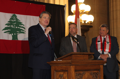 Ohio State Representative Tom Patton, Mayor Kleem and Pierre Bejjani
