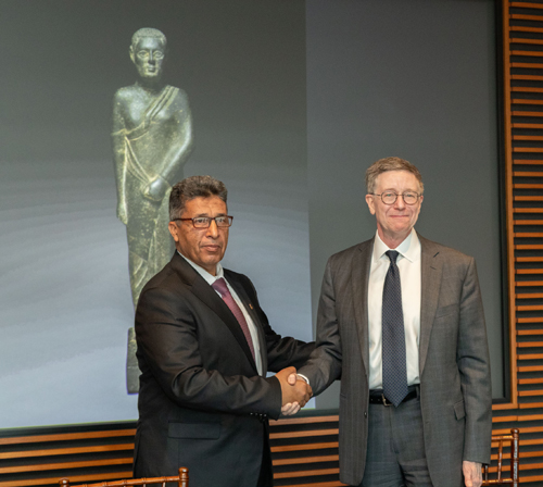 Dr. Mohammed Faraj Mohammed Al-Fallos, Chair, Department of Antiquities, Libya, and Dr. William M. Griswold, director of The Cleveland Museum of Art
