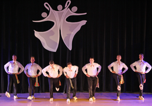 performance in wooden shoes by Spindulys dancers from Lemont, Illinois. 