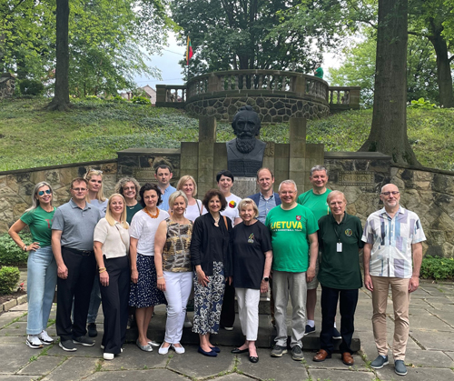 Honorary Consul Ingrida Bublys with Ambassador Plepyte and group at Lituanian Cultural Garden