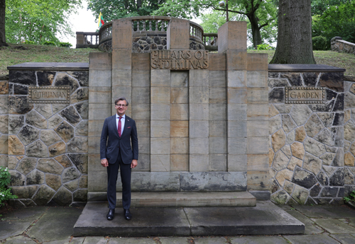 Ambassador Gediminas Varvuolis at Pillars of Gediminas