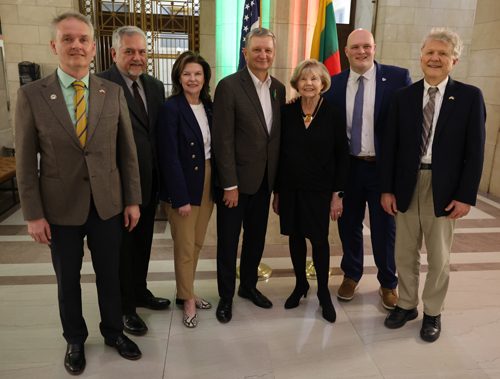 Members of the Polish, Slovenian and Ukrainian communities with Consul Jablonskas and Ingrida Bublys