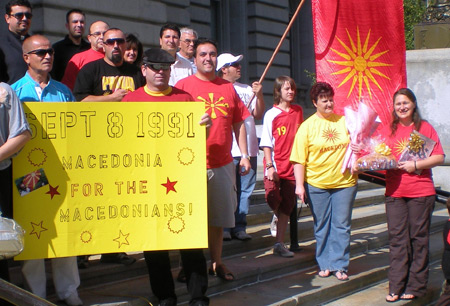 Macedonian group at Cleveland City Hall