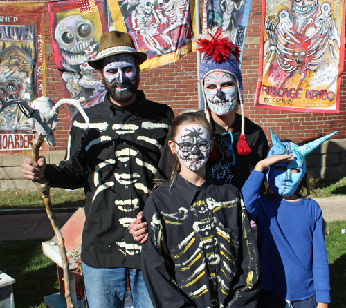 People in costumes and makeup at Day of the Dead in Cleveland 2022