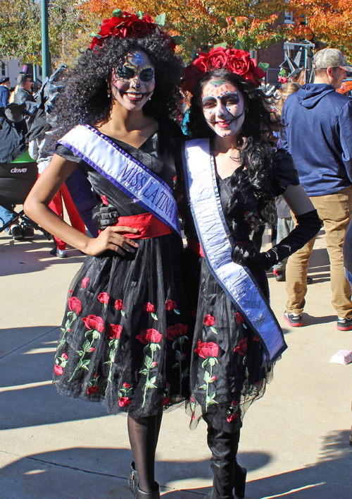 People in costumes and makeup at Day of the Dead in Cleveland 2022