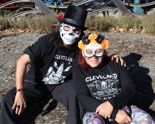 People in costumes and makeup at Day of the Dead in Cleveland 2022