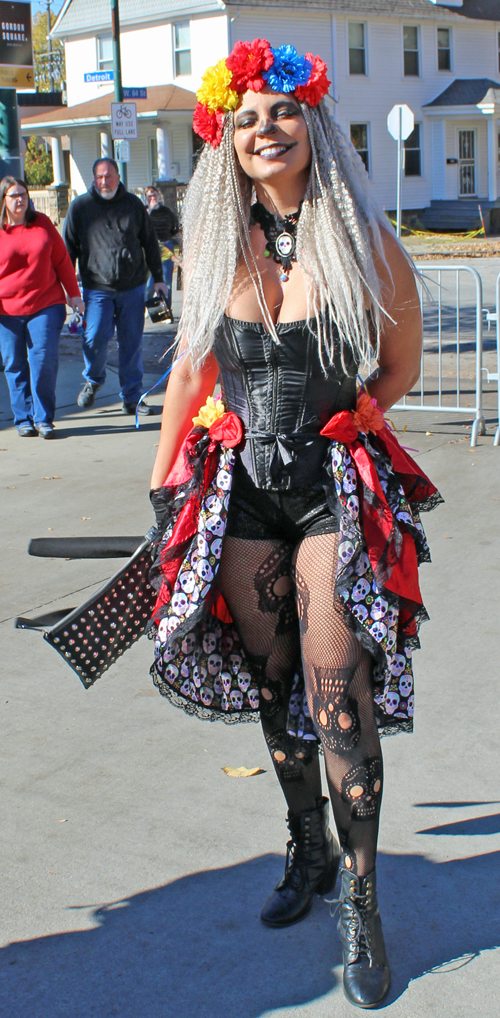 People in costumes and makeup at Day of the Dead in Cleveland 2022