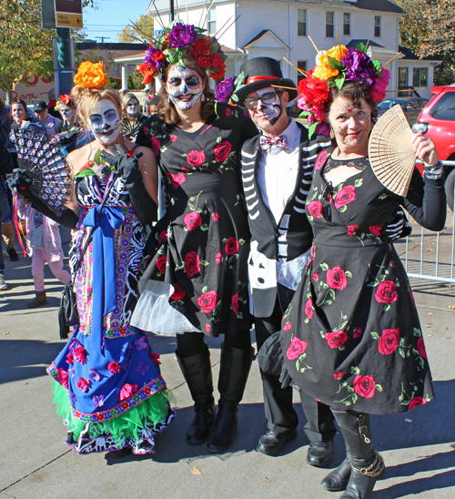 People in costumes and makeup at Day of the Dead in Cleveland 2022