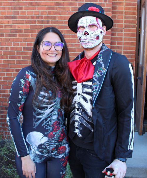 People in costumes and makeup at Day of the Dead in Cleveland 2022