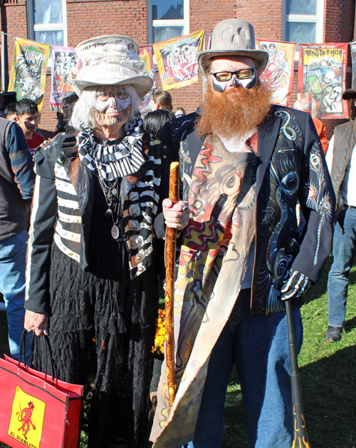 People in costumes and makeup at Day of the Dead in Cleveland 2022