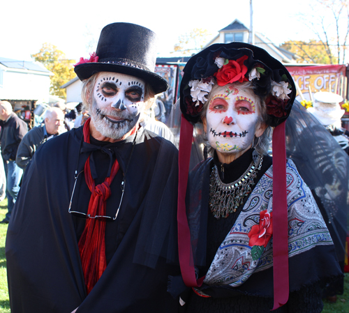 People in costumes and makeup at Day of the Dead in Cleveland 2022