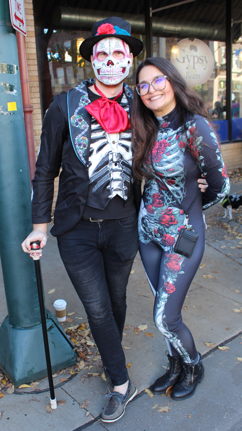 People in costumes and makeup at Day of the Dead in Cleveland 2022